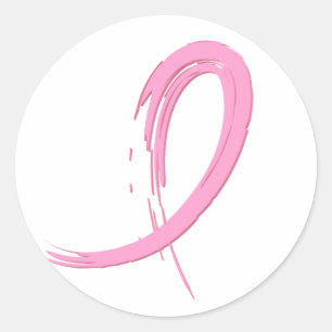 Adesivo Redondo A fita cor-de-rosa A4 do cancro da mama