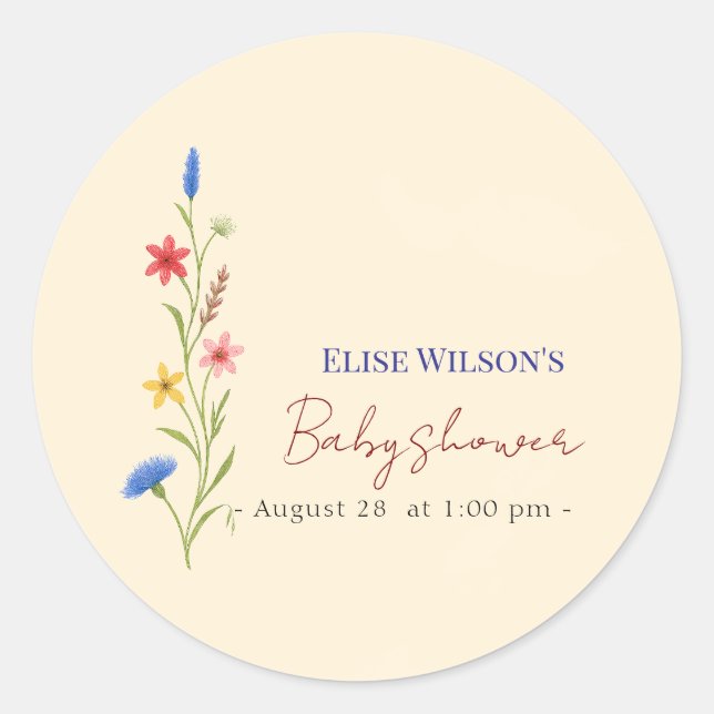 Adesivo Redondo A flor doce está a caminho (Frente)