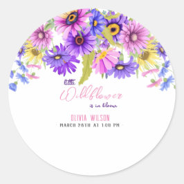 Adesivo Redondo A flor púrpura cor-de-rosa-claro está em floração
