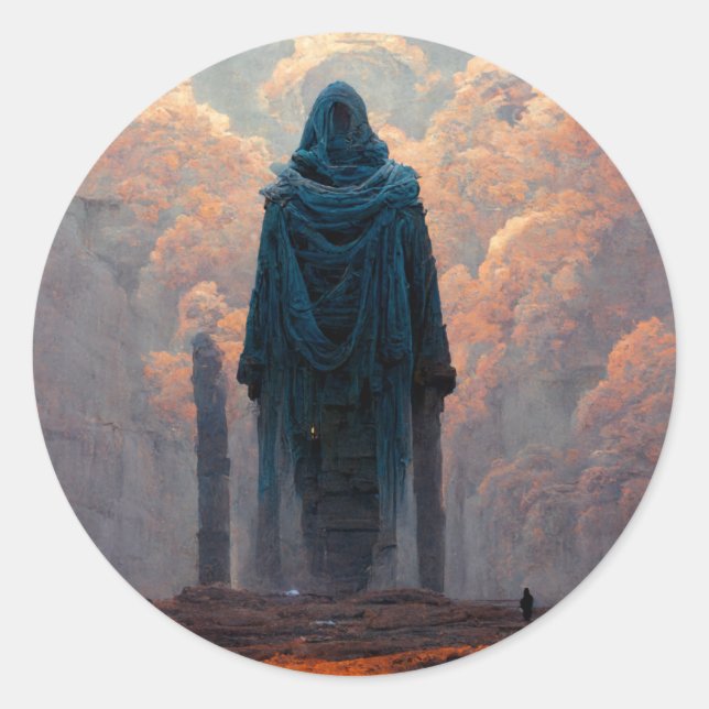 Adesivo Redondo A Fofa Fantasia da Arte Científica (Frente)