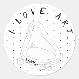 Adesivo Redondo A fonte de Marcel Duchamp