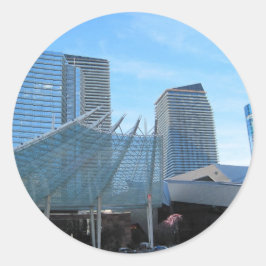 Adesivo Redondo A fonte e arquitetura de Aria em Las Vegas
