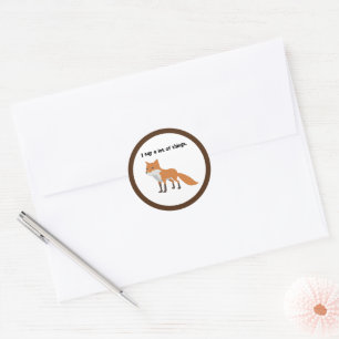 Adesivo Redondo A Fox Diz... Design de Cartoon Meme Engraçado.