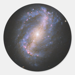 Adesivo Redondo A galáxia espiral barrada NGC 6217
