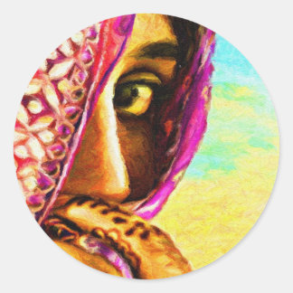 Adesivo Redondo A Garota Tímida