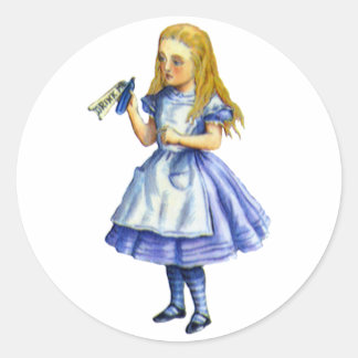 Adesivo Redondo A garrafa disse que me bebe de Alice no País das M