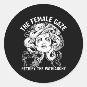 Adesivo Redondo A Gaze Feminina Petrify A Patriarquia