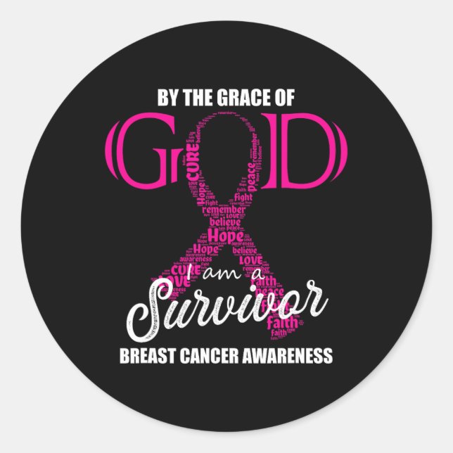 Adesivo Redondo A Graça De Deus Eu Sou Um Sobrevivente Do Câncer D (Frente)
