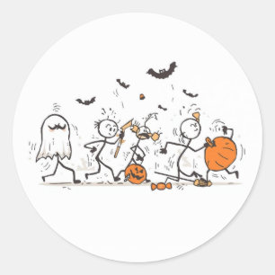 Adesivo Redondo A Grande Luta de Doces de Halloween – Bastão Diver