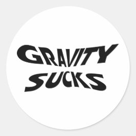 Adesivo Redondo A Gravidade é um Desastre - Humor de Física Engraç