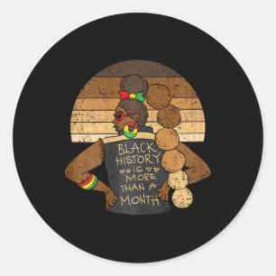 Adesivo Redondo A História Negra É Mais De Um Mês De Mulher Afro