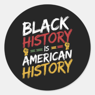 Adesivo Redondo A História Negra É O Vinheta Histórico Americano2