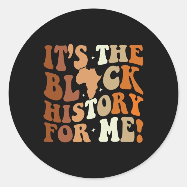 Adesivo Redondo A História Negra Para Mim História Negra Mês 2024 (Frente)