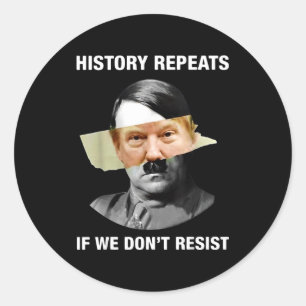 Adesivo Redondo A História se Repete Se Não Resistirmos