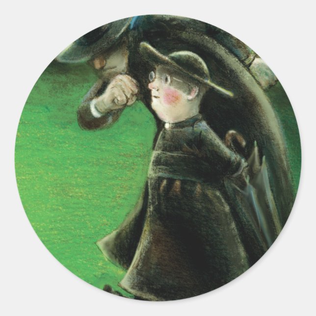 Adesivo Redondo A Ilustração do Leitor Brown (Frente)