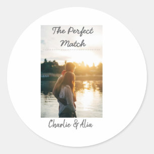 Adesivo Redondo A imagem de casal de casamento perfeita