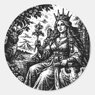 Adesivo Redondo A Imperatriz — BurnsInHell Tarot III