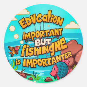 Adesivo Redondo A importância da pesca e da educação