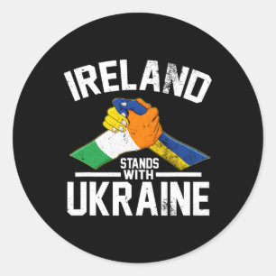 Adesivo Redondo A Irlanda Apoia a Ucrânia Bandeira Irlandesa Ucran