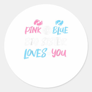 Adesivo Redondo A Irmã Pink ou Azul Grande Te Ama A Revela De Gê