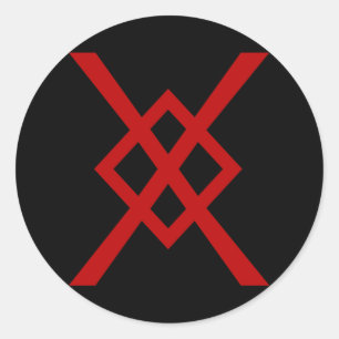 Adesivo Redondo A lança de Odin, Gungnir (vermelho & preto)