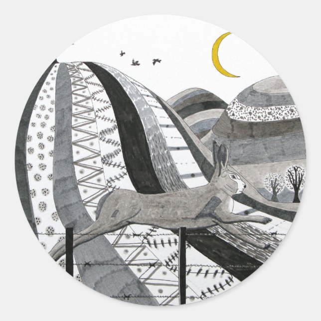 Adesivo Redondo A lebre (Frente)