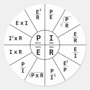 Adesivo Redondo A lei de ohm para a C.C.