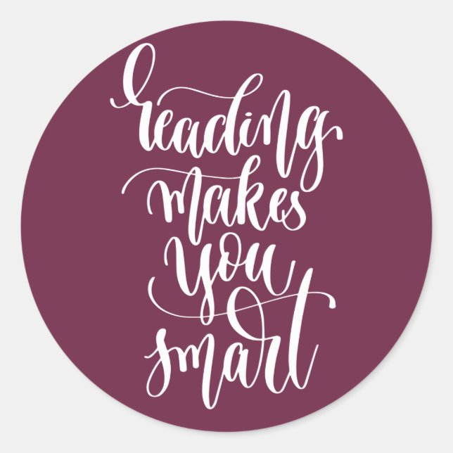 Adesivo Redondo A Leitura O Torna Inteligente (Frente)