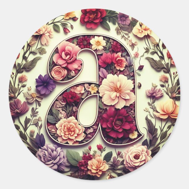 Adesivo Redondo A letra A Envelope Sticker (Frente)