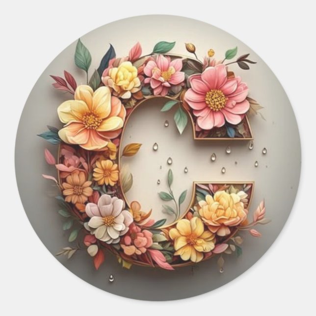 Adesivo Redondo A letra C Envelope Sticker (Frente)