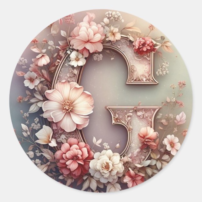 Adesivo Redondo A letra G Envelope Sticker (Frente)