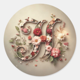 Adesivo Redondo A letra H Envelope Sticker