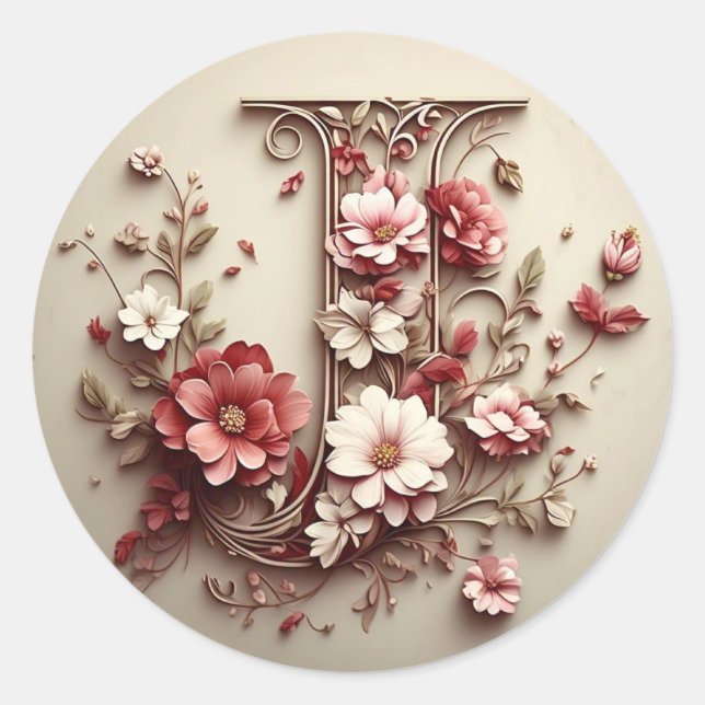 Adesivo Redondo A letra J Envelope Sticker (Frente)