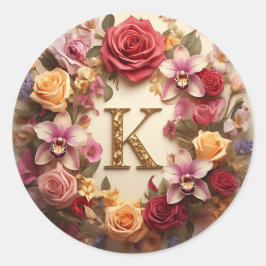 Adesivo Redondo A letra K Envelope Sticker