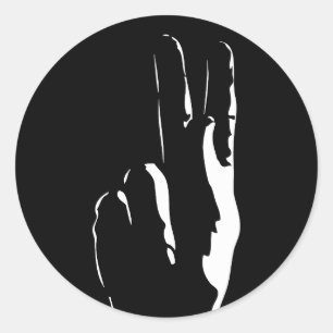 Adesivo Redondo a letra K no linguagem gestual