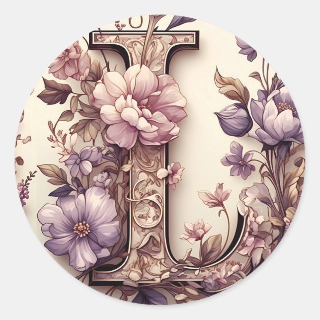 Adesivo Redondo A letra L Envelope Sticker (Frente)