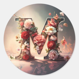 Adesivo Redondo A letra M Envelope Sticker