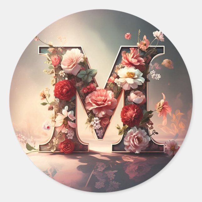 Adesivo Redondo A letra M Envelope Sticker (Frente)