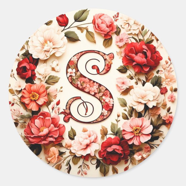 Adesivo Redondo A letra S Envelope Sticker (Frente)