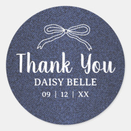 Adesivo Redondo A Little Blue Jean Baby Denim Boy Baby Shower 