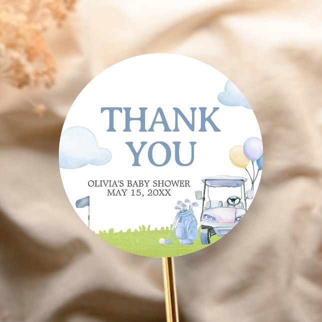 Adesivo Redondo A Little Putter Golf Baby Shower (Golf A Little Putter Baby Shower Sticker)