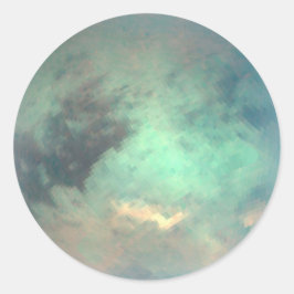 Adesivo Redondo A Lua do planeta Saturno Titã