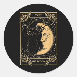 Adesivo Redondo A Lua Tarot Xvii Inspirou A Bruxa Negra Hat