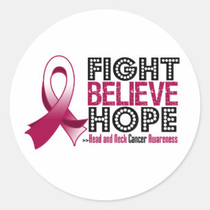 Adesivo Redondo A luta acredita a esperança - o cancer principal 