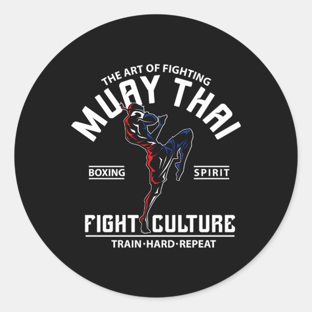 Adesivo Redondo A Luta Contra Muay Thai (Frente)