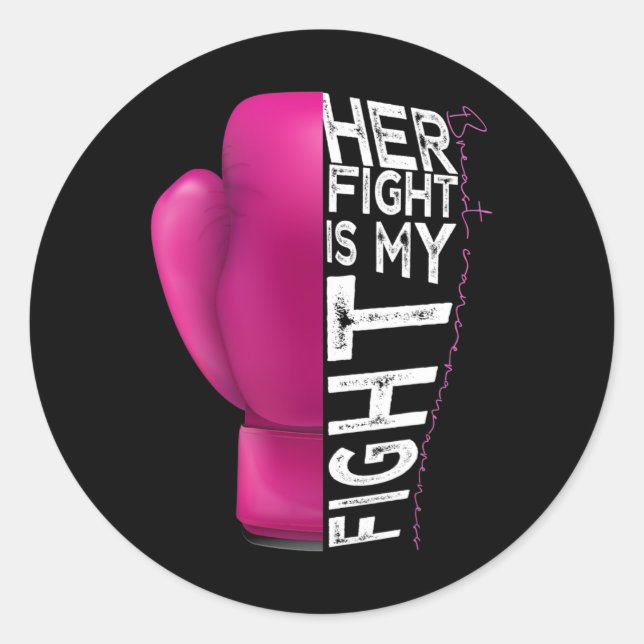 Adesivo Redondo A Luta Dela É A Minha Luz De Boxas Rosa (Frente)
