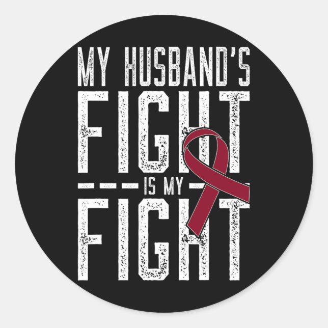 Adesivo Redondo A Luta do Meu Marido é a Anemia das Células Falcif (Frente)