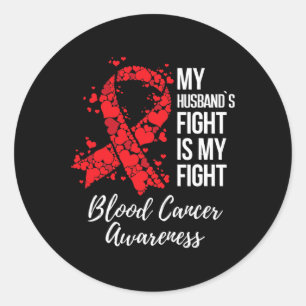 Adesivo Redondo A Luta do Meu Marido É A Minha Luta Contra O Cance