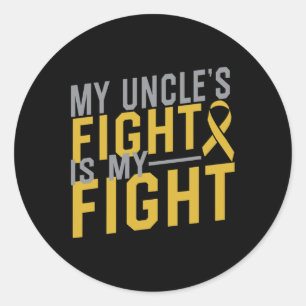 Adesivo Redondo A Luta do Meu Tio É A Minha Luta Contra O Cancer D