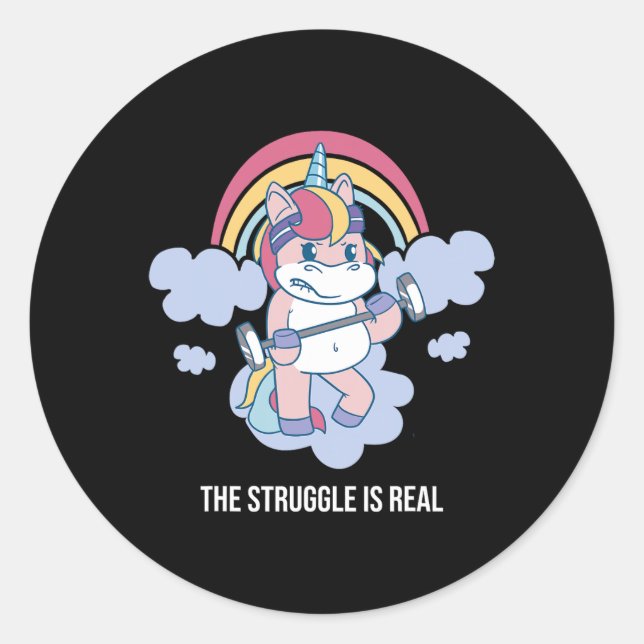 Adesivo Redondo A Luta É A Verdadeira Mulher, Raparigas Gengivas. (Frente)